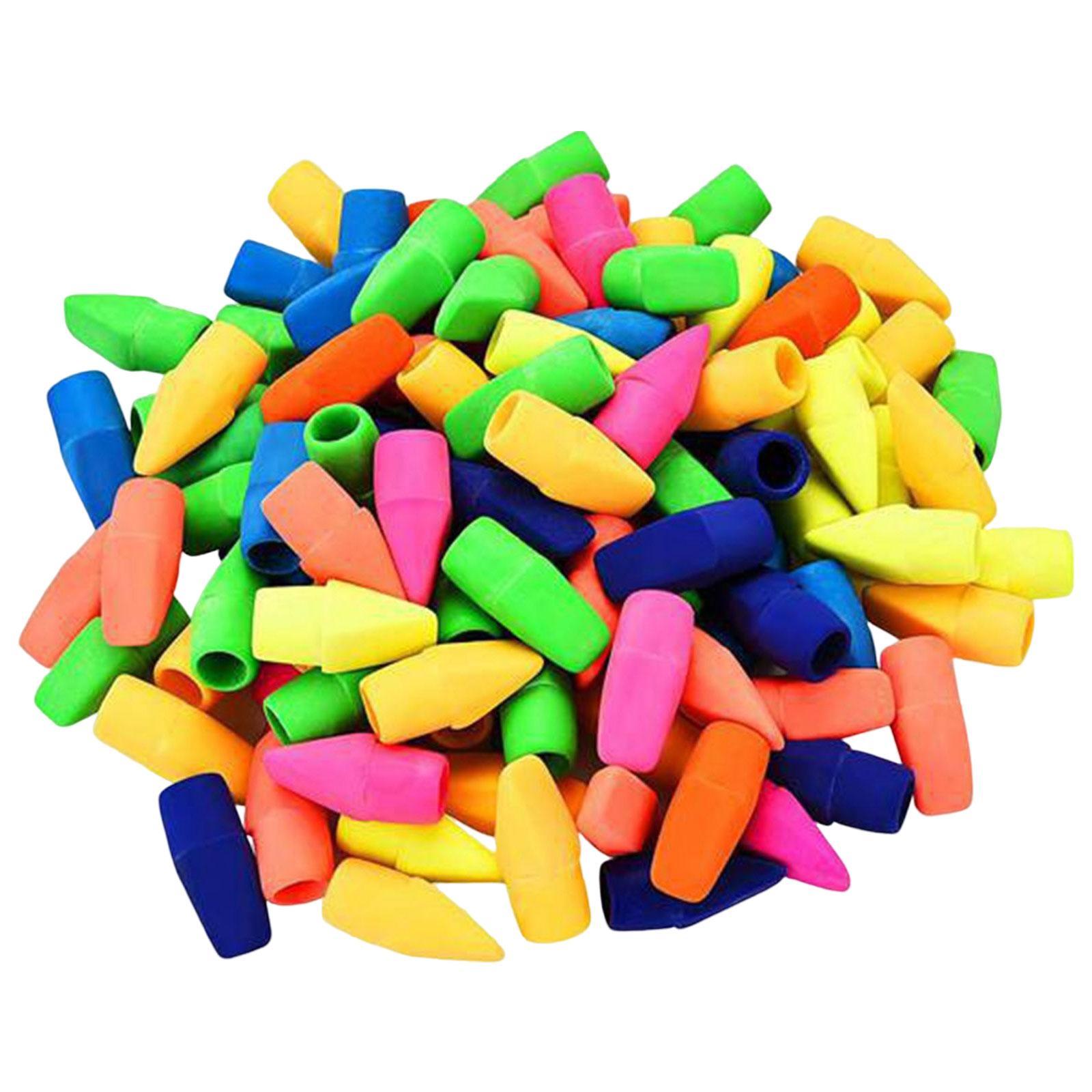 100 Pieces Eraser Hats Stationery Pencil Top Erasers for Home Supplies