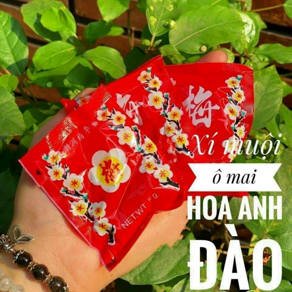 Hộp 100 gói xí muội Ô mai hoa anh đào thái