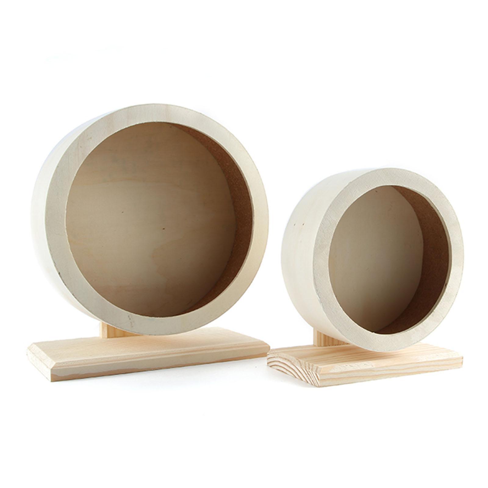 2 x Round Wooden Hamster Exercise Sports Wheel Mouse Rat Gerbil Pet Toy