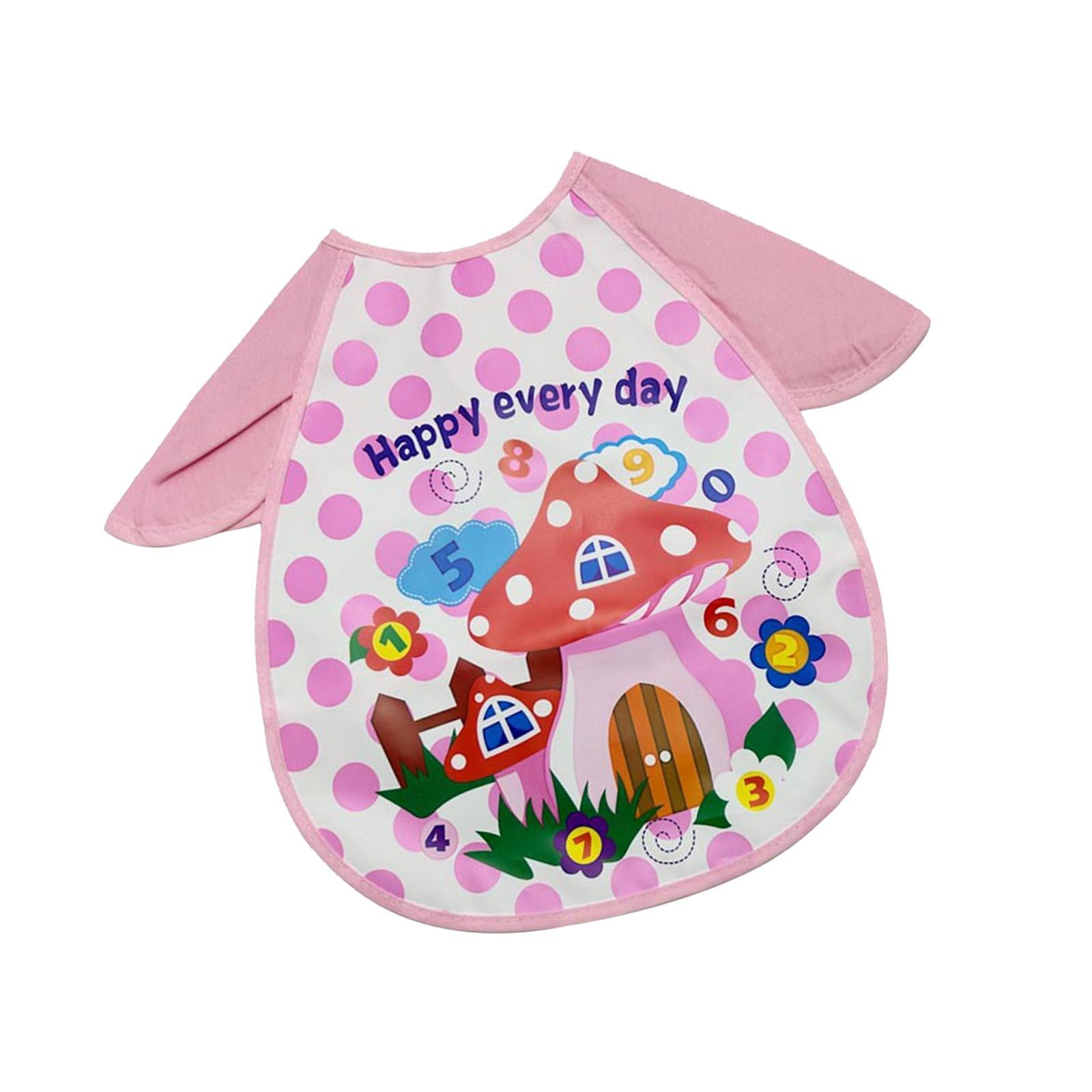 Short Sleeve Baby Bib Eating Travel Washable for Ages 1-5 Years