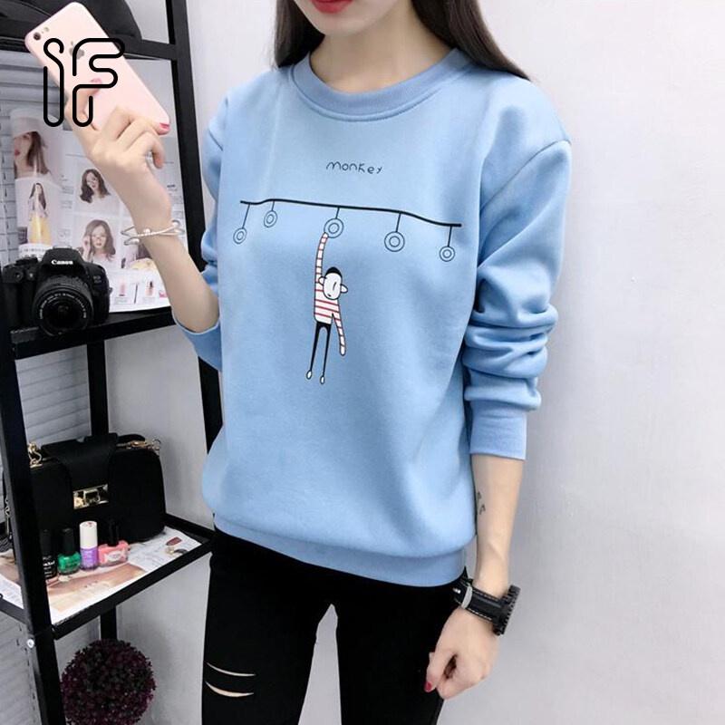 Áo sweater Mềm Tay Dài In Họa Tiết Dễ Thương Thoải Mái Cho Nữ LZD1286