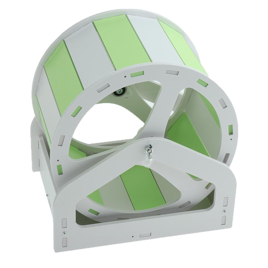Mouse Wooden Exercise Wheel Silent Hamster Running Wheel Pet Toy Wheel Green
