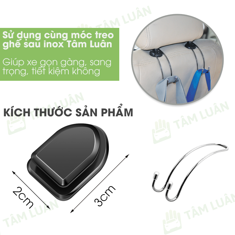 Móc treo đồ ô tô, xe hơi Tâm Luân dính chắc, phụ kiện ô tô nhỏ gọn tiện lợi