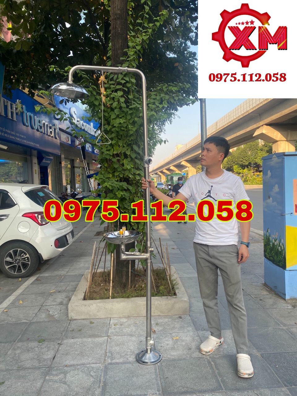 Máy rửa mắt khẩn cấp kết hợp vòi tắm khẩn cấp