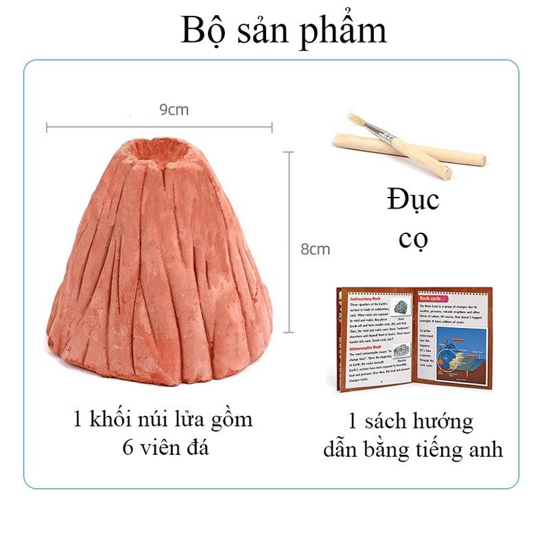 Đồ chơi khảo cổ học khai thác viên đá núi lửa phun trào