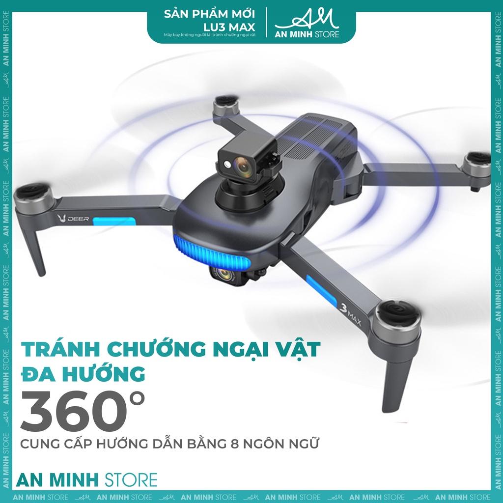 Flycam LU3MAX Laser 8K Camera Kép GPS Bay 600m HD Chụp Ảnh Trên Không Máy Bay Điều Khiển Từ Xa