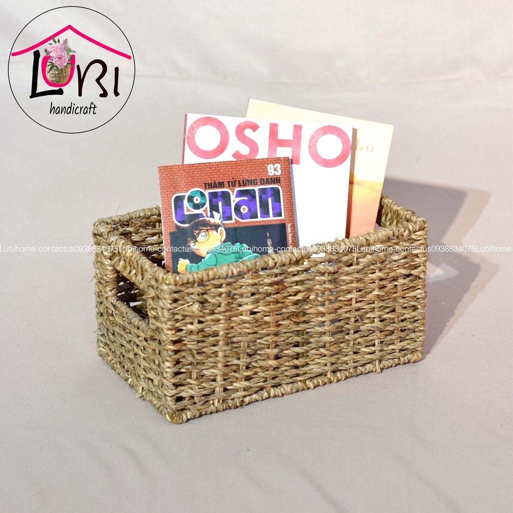 Lubihandicraft - Khay cói đựng đồ văn phòng nhỏ xinh