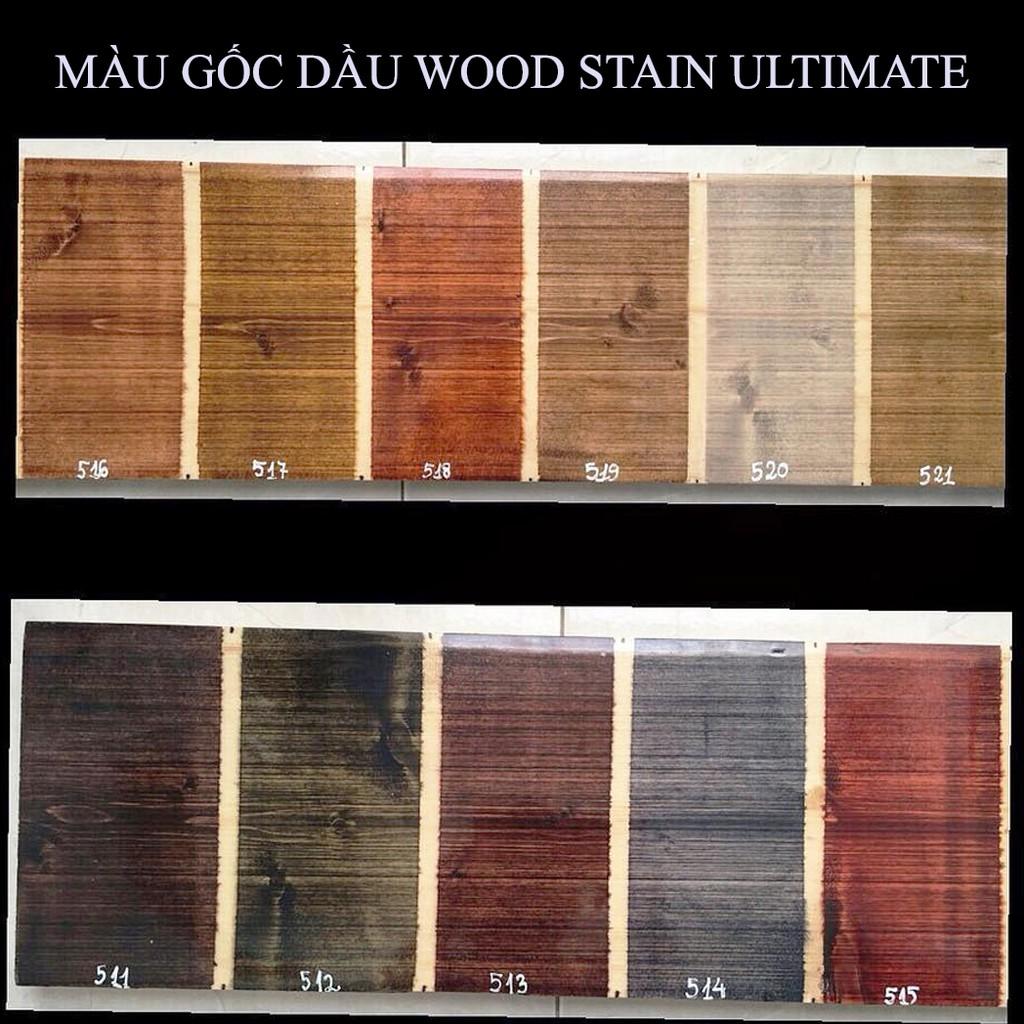 12 mã màu sơn lau gỗ gốc dầu wood stain ultimate creative life lon 800g