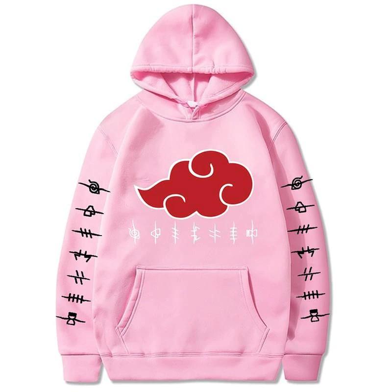 Áo hoodie Anime Akatsuki In Hình Có Mũ Nam Nữ Harajuku Dạo Phố Áo Thun Unisex Oversized Hoody