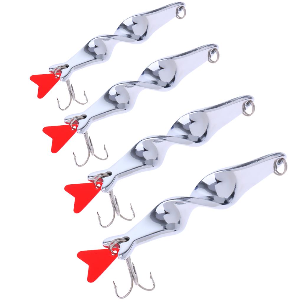 Twisted Spinner Lures Metal Fishing Spoon Baits Rolling Sequins 10g