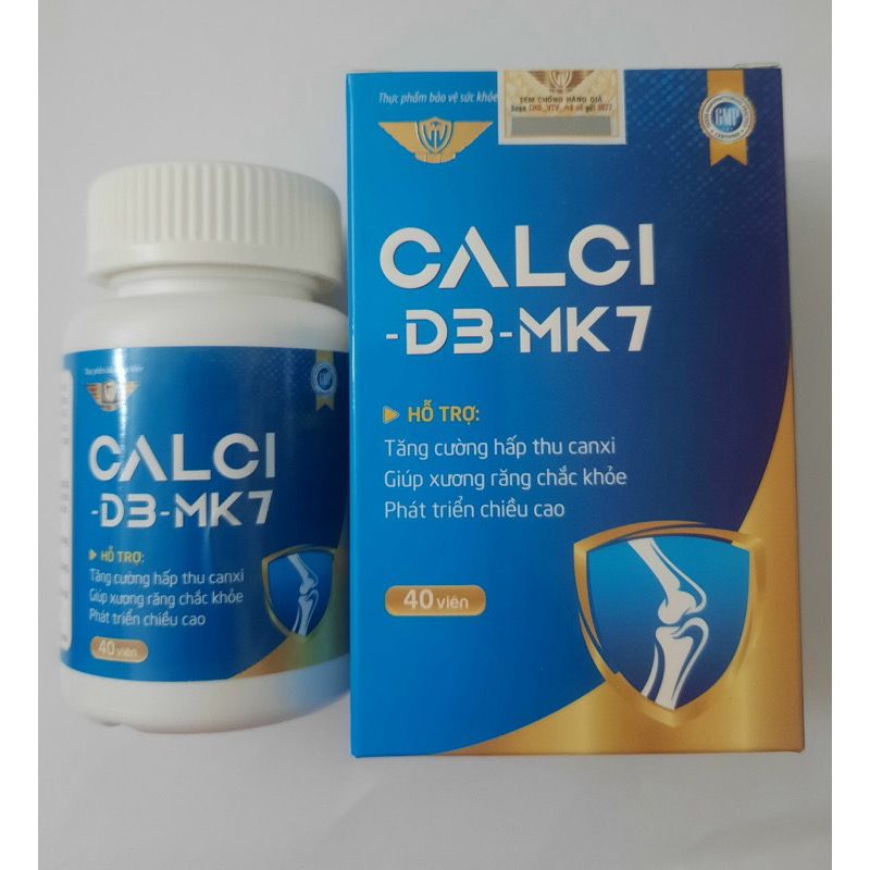 CALCI - D3-MK7 - Hộp 40 Viên -Tăng Cường Hấp Thu Canxi , Giúp Xương Chắc Khỏe, Tăng chiều cao
