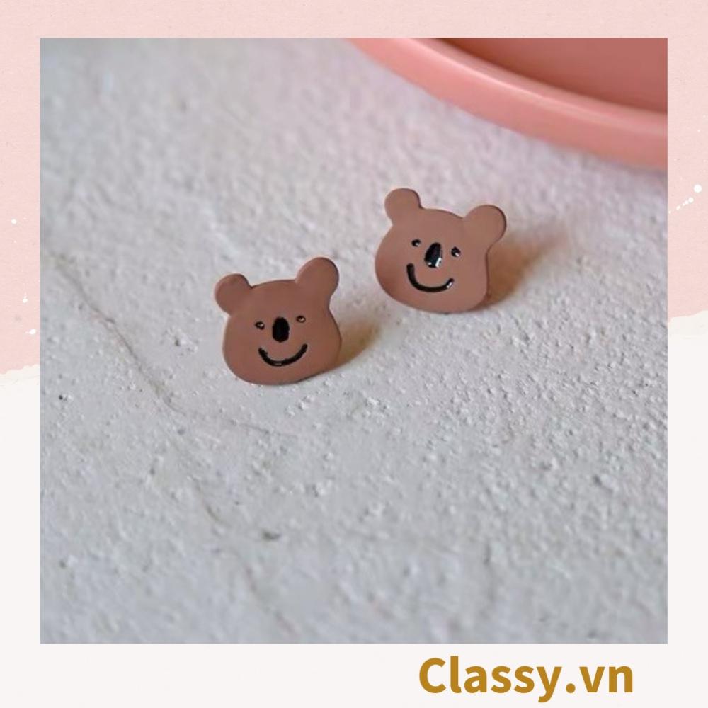 Khuyên tai Bông tai Hoa tai Classy bông tai bạc S925 loại Stud (Đinh tán) đeo tai nghịch ngợm cá tính PK614 - PK614-HEO