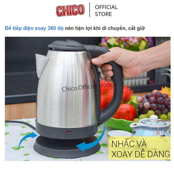 Ấm siêu tốc đun nước 1.8L, Ấm đun siêu tốc Electric Kettle inox hàng chất lượng cao