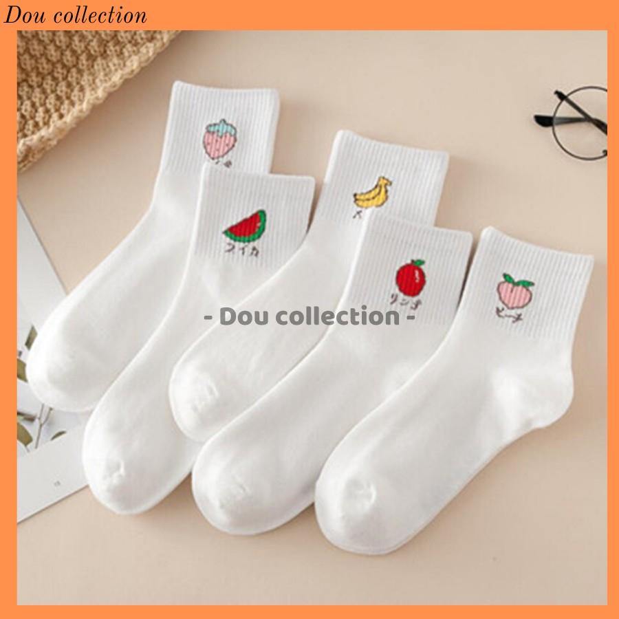 Vớ Tất Nam Nữ Cổ Cao Cotton Họa Tiết Trái Cây Phong Cách Nhật Bản Dễ Thương - Mã TV009