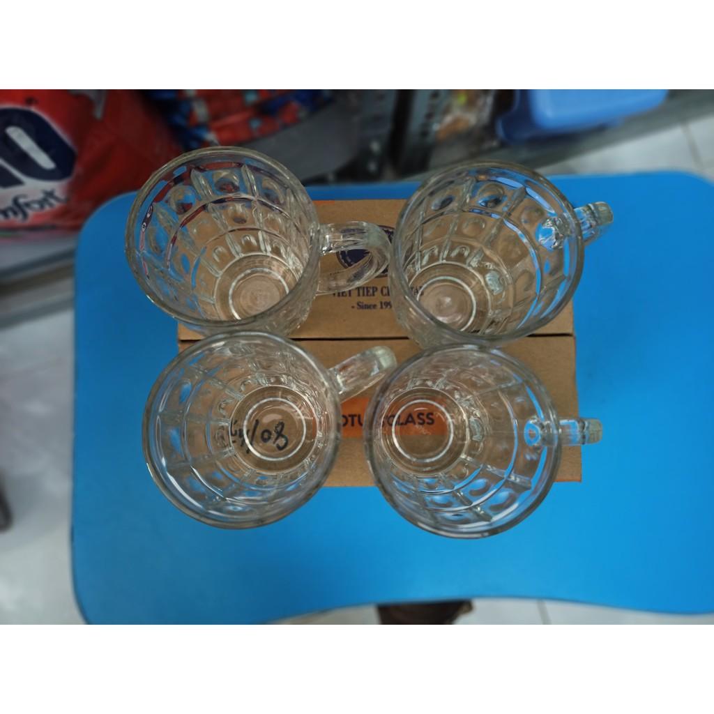 Ly thủy tinh cao cấp ly nhựa cốc uống bia có quai 410ml,425ml,380ml - loại đẹp