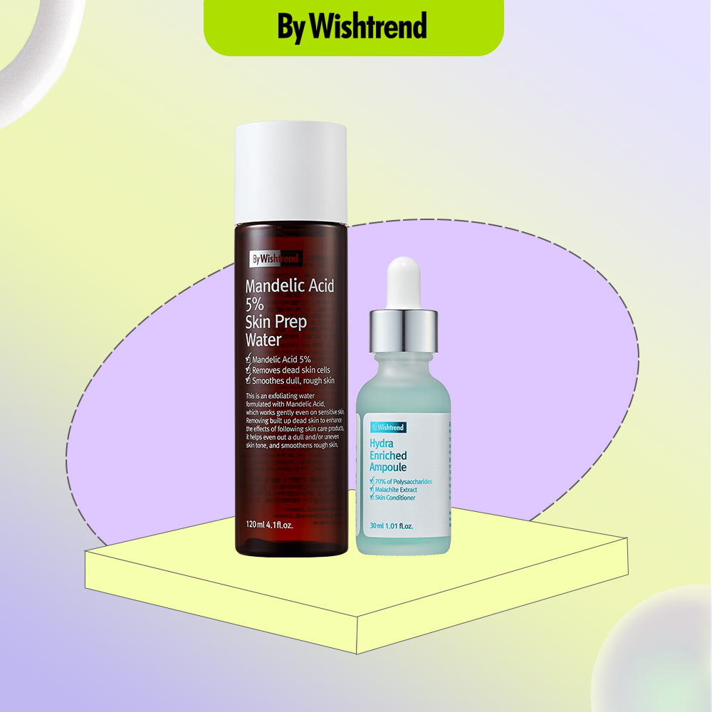Combo Tinh Chất By Wishtrend Hydra Enriched Ampoule 30ml+By Wishtrend Mandelic Acid 5% Skin Prep Water 120ml