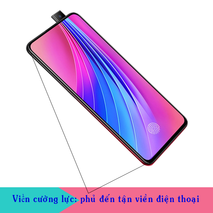 Kính Cường Lực cho Vivo V15 - Full màn hình - Màu Đen - Hàng Chính Hãng