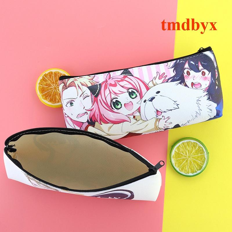Túi Đựng Bút Chì Bằng PU Có Khóa Kéo In Hình Anime tmdbyx Spy X Family Anya Yor Loid Forger Cho Học Sinh