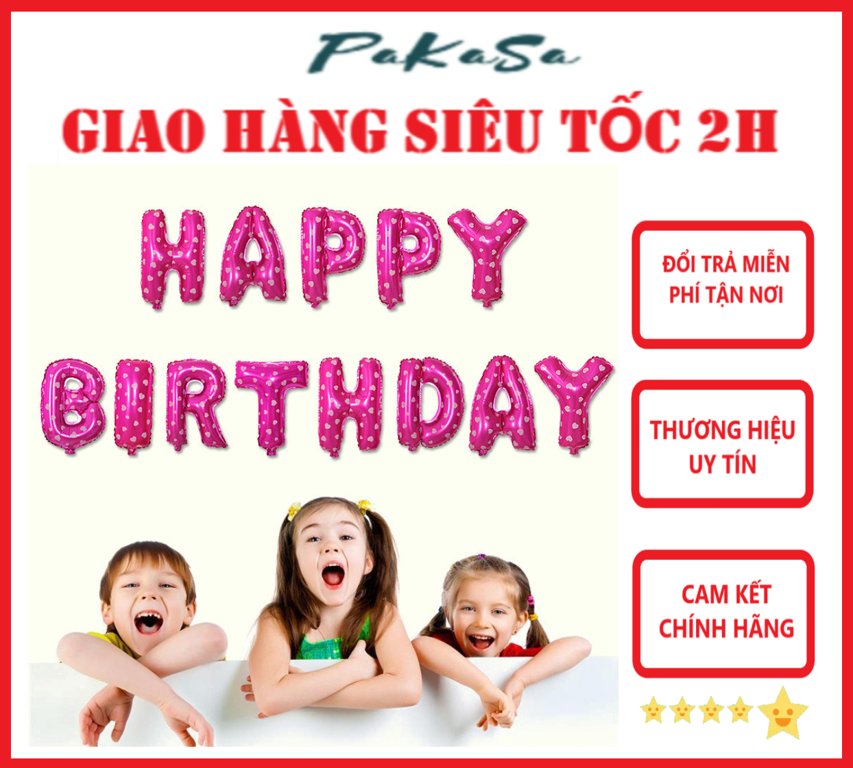 Bong Bóng Chữ Trang Trí Sinh Nhật HAPPY BIRTHDAY - Chính Hãng