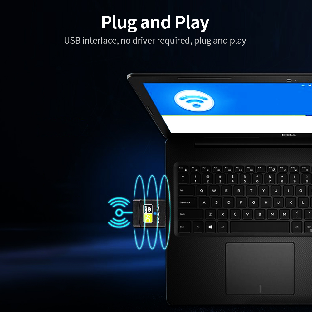 Thẻ Mạng Không Dây 600MbPS 2,4 GHz + Bộ Chuyển Đổi WiFi USB 5 GHz Cho Máy Tính Xách Tay PC