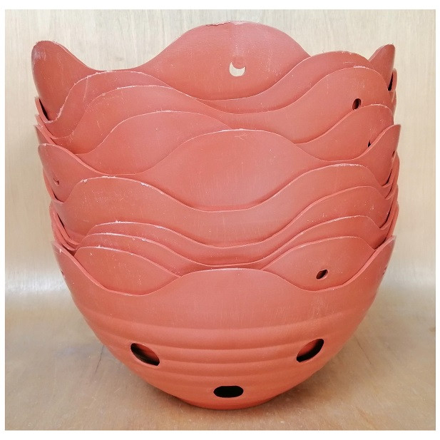 10 CHẬU GIẢ GỐM LƯỢN SÓNG TRỒNG LAN FI23