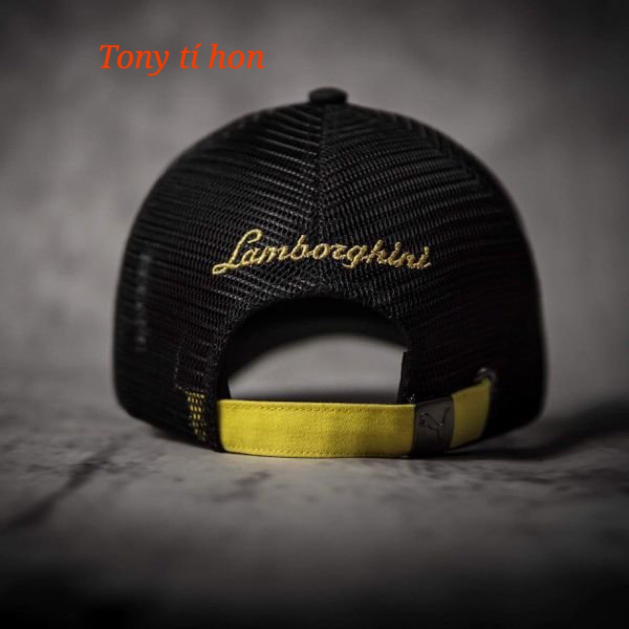 Tony tí hon -  Mũ/nón kết lưỡi trai Lamborghini ngựa đen phối lưới  thời trang nam nữ cao cấp
