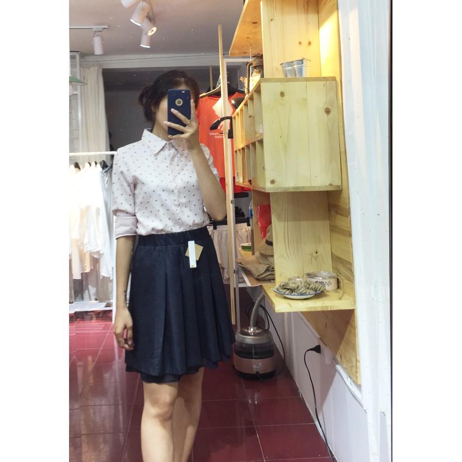 Áo sơ mi trắng phối ren