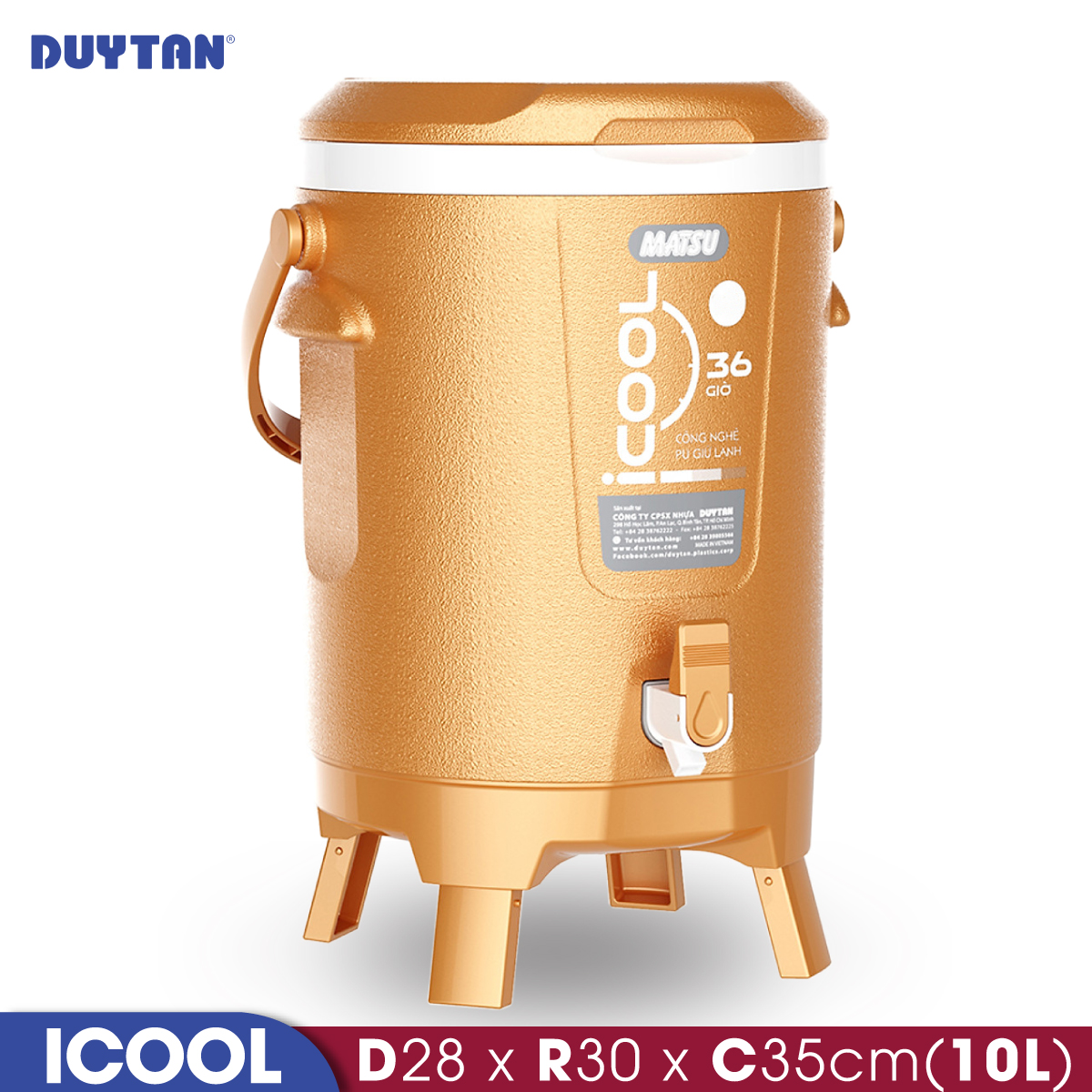 Bình đá giữ nhiệt nhựa Duy Tân Icool 10 lít - 05288 - Hàng chính hãng