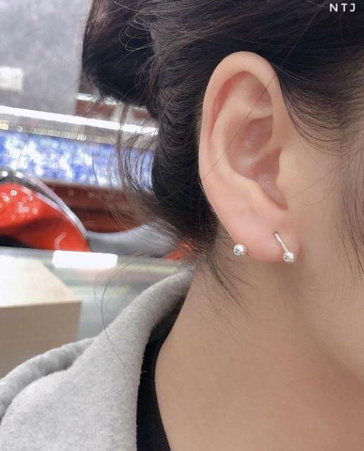 Bông tai xoắn ren bạc ta