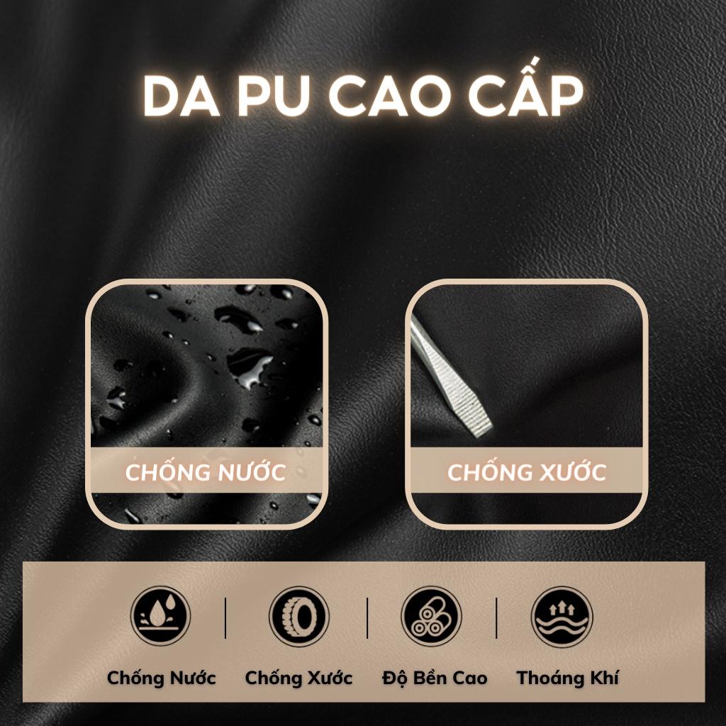 Balo da thời trang nam nữ da PU cao cấp chống thấm nước cặp đi học đi chơi ulzzang balo đựng laptop 15.6 inh -