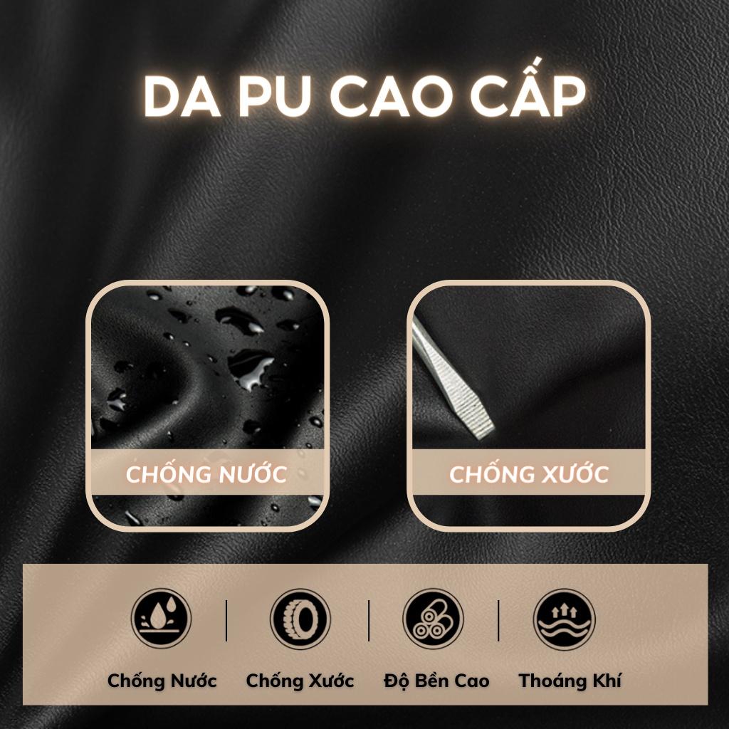 Balo da thời trang nam nữ da PU cao cấp chống thấm nước cặp đi học đi chơi ulzzang balo đựng laptop 15.6 inh - 