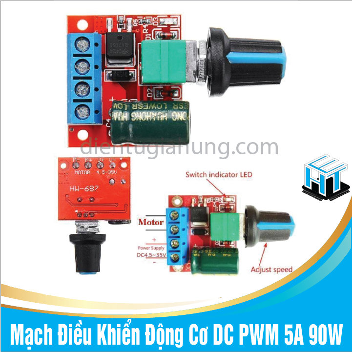 1 Cái Mạch Điều Khiển Động Cơ DC PWM 5A 90W