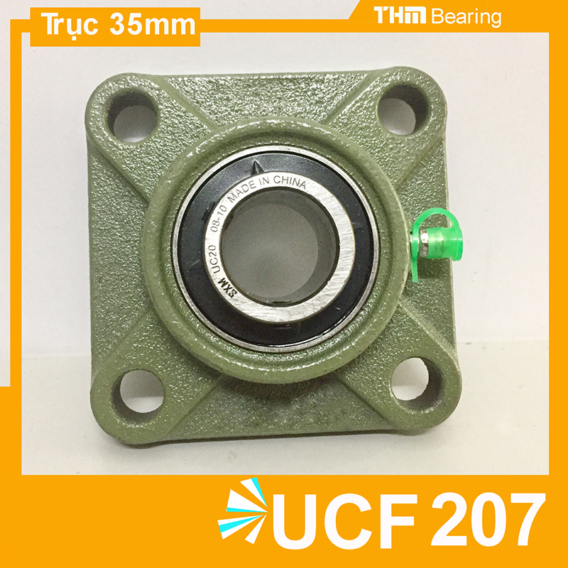 Gối đỡ vòng bi UCF207, gối đỡ trục 35mm, gối đỡ dạng hình vuông