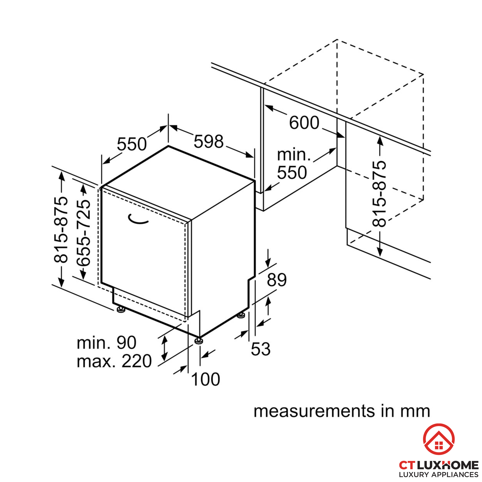 MÁY RỬA BÁT BOSCH -12 BỘ - ÂM TOÀN PHẦN- SMV25BX03R- SERIES 2- HÀNG CHÍNH HÃNG