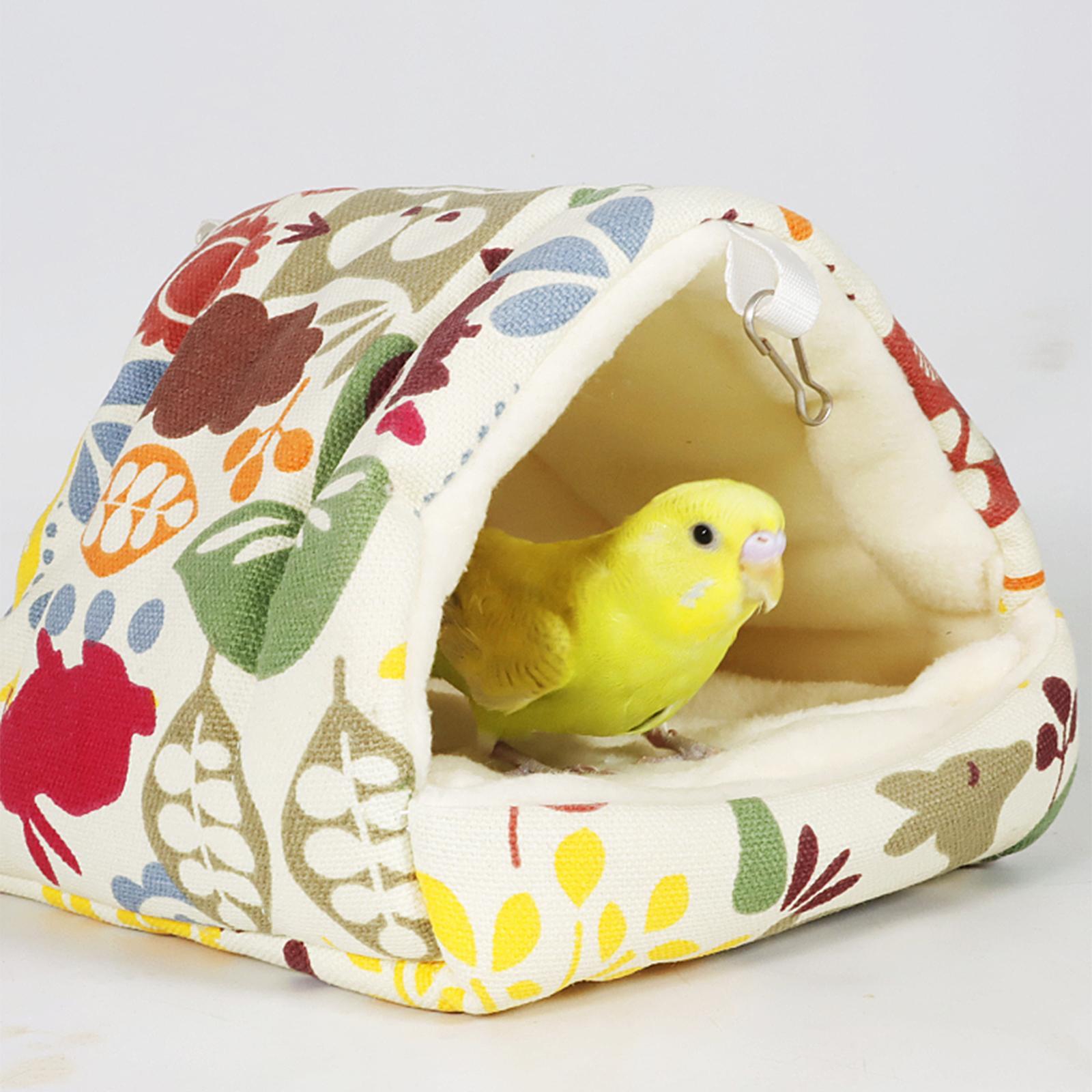 Winter Warm Bird Nest Shed Hut Hanging Hammock Finch Cage Plush Hut Hideaway for Macaw Budgies Parakeet Cockatiels Cockatoo Lovebird