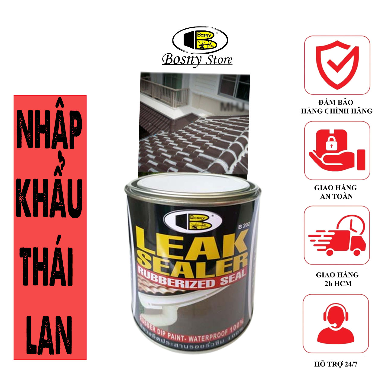 LEAK SEALER - Sơn quét chống dột chống thấm Bosny