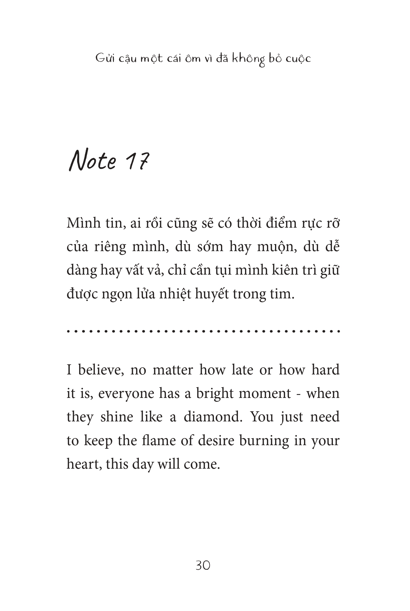 Sách A Hug For Not Giving Up - Gửi Cậu Một Cái Ôm Vì Đã Không Bỏ Cuộc - Phiên bản song ngữ Việt Anh