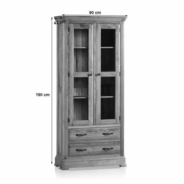 Tủ trưng bày 2 cánh kính Canterbury gỗ sồi