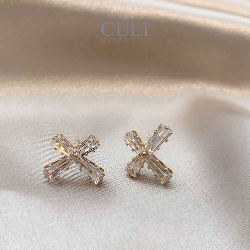 Khuyên tai, Bông tai thời trang nữ đính đá HT619 - Culi accessories
