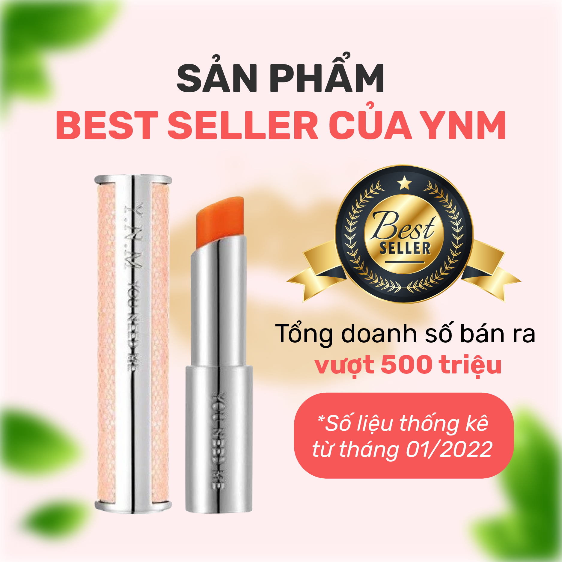 Son dưỡng môi Mềm Môi, Hết Thâm Có Màu Cam Đỏ YNM Candy Honey Orange Red Lip Blam 3g