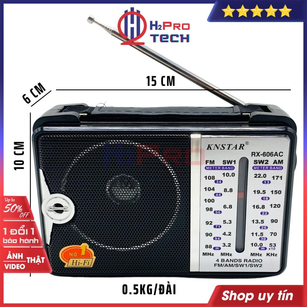 Đài Radio Cho Người Già, Đài Radio KNSTAR RX-606AC Cao Cấp, 4 Bands Am/Fm/Sw1/Sw2 (Tặng 2 Pin Đại 50K)-H2Pro Tech