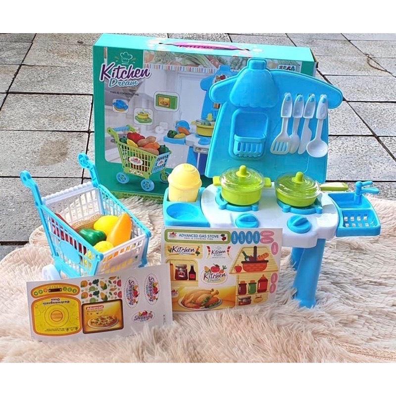 Bộ đồ chơi nấu ăn nhà bếp Kit Dream, kèm xe đẩy cho bé