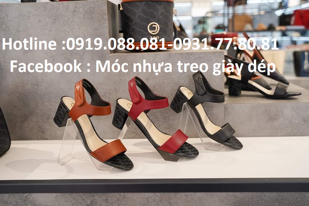 Chân đế mica kê giày dép combo 10 cái màu trắng trong