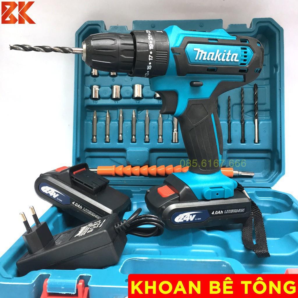 MÁY KHOAN PIN MAKITA 24V CHUẨN 5 CELL - 3 CHỨC NĂNG - CÓ BÚA