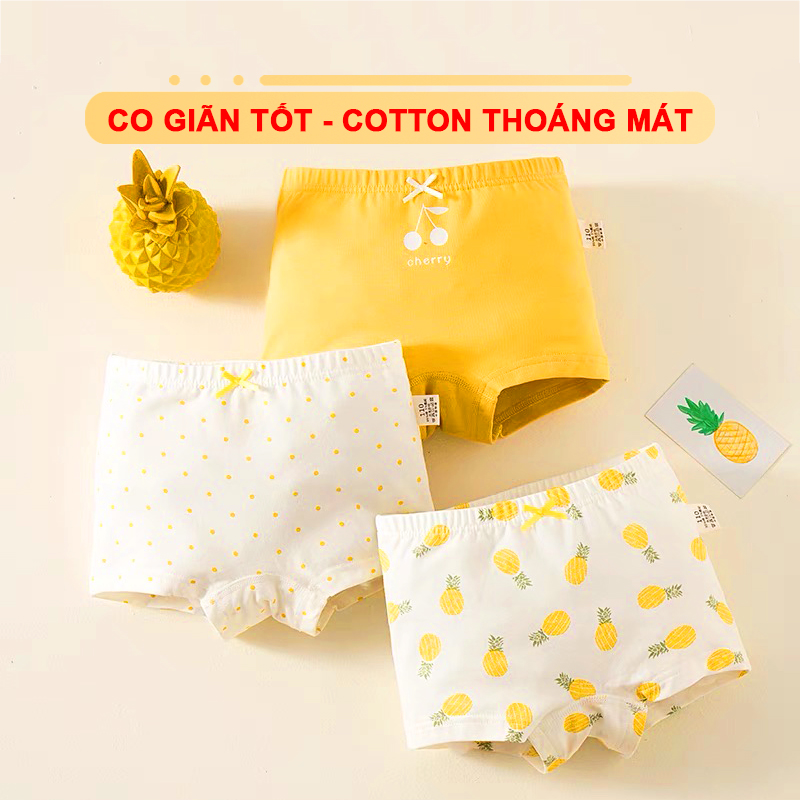 Quần chip đùi bé gái họa tiết đáng yêu Baby-S, Set 3 quần chip bé gái mềm mịn cao cấp – SC025