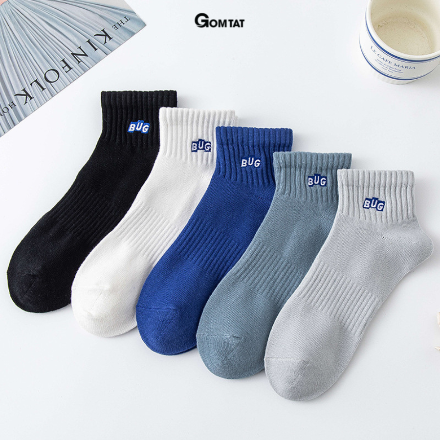 Set 5 đôi Tất nam cổ ngắn chất liệu cotton cao cấp, vớ cổ thấp nam mềm mại thoáng mát 5 đôi sử dụng cả tuần - CNCC-BUG