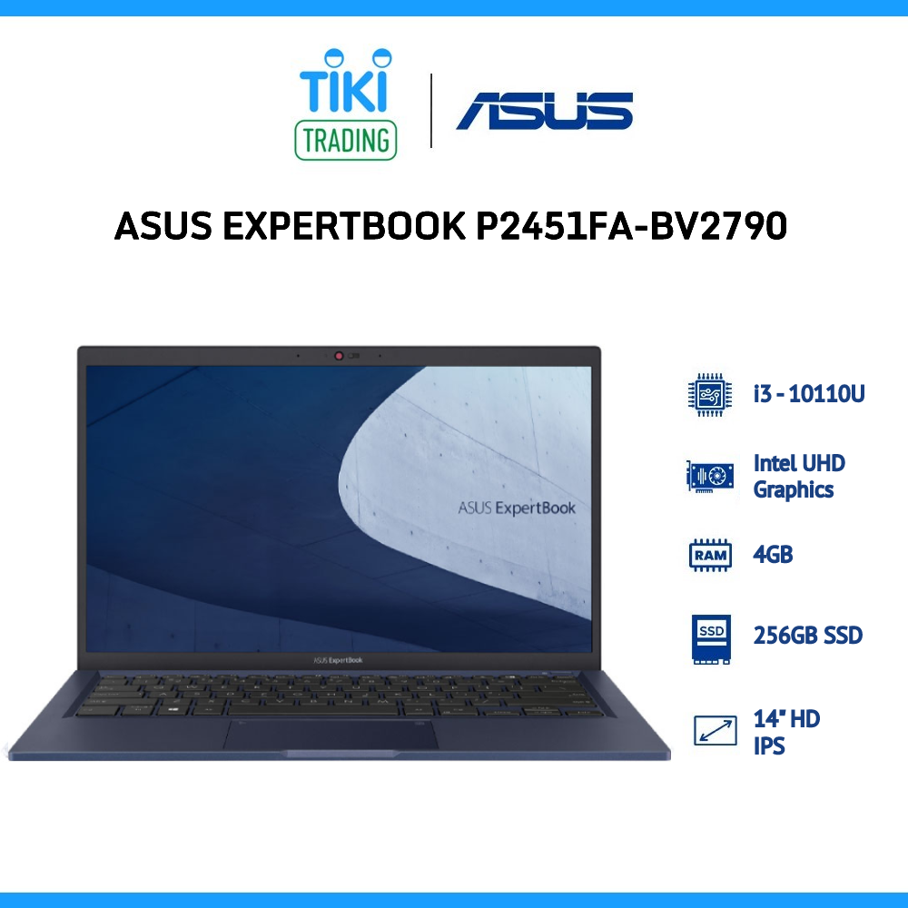 Laptop Asus ExpertBook P2451FA (BV2790) 14 Inch Core i3-10110U/ Lunix - Đen- Hàng Chính Hãng