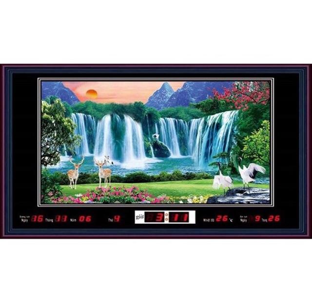 Tranh đồng hồ - Lịch vạn liên - Tranh đèn kích thước 40*60
