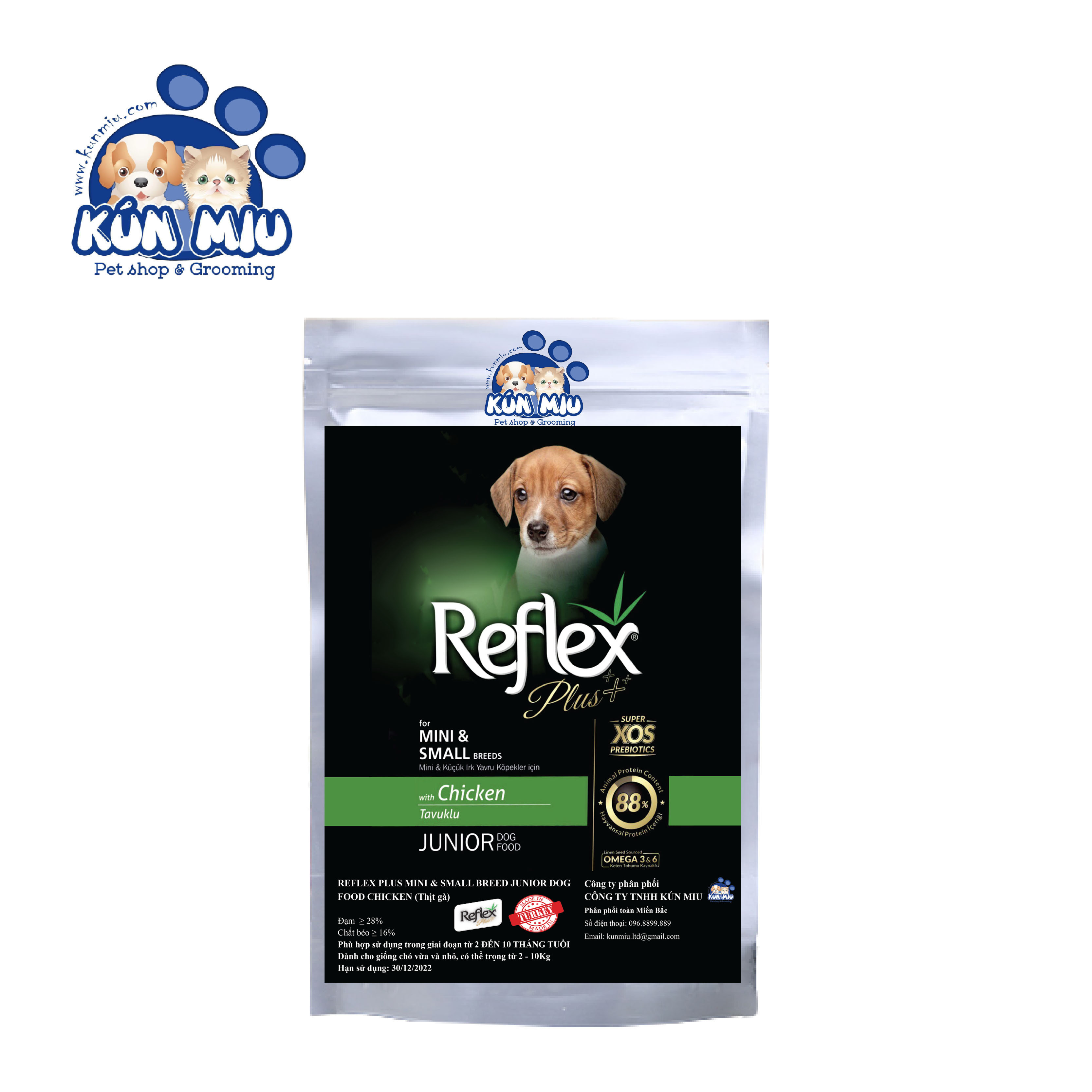 Thức Ăn Cho Chó Con REFLEX PLUS MINI & SMALL BREED JUNIOR vị thịt gà