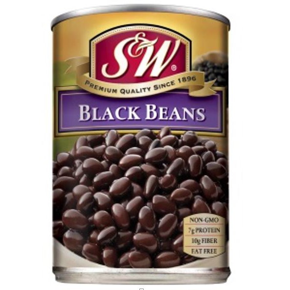 Đậu đen đóng hộp hiệu S&W Black Beans 425g